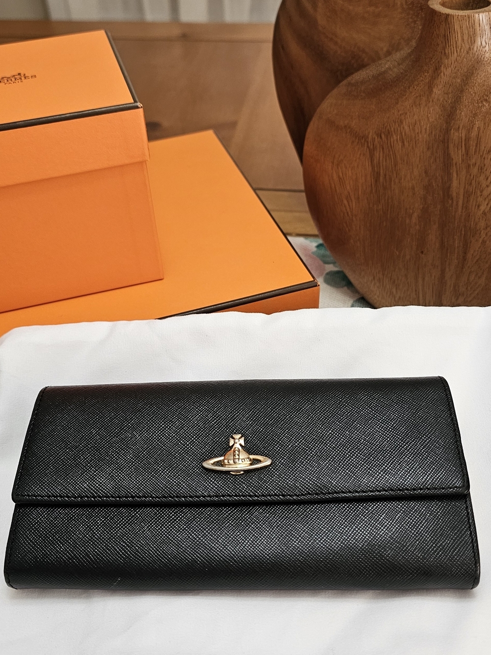 Vivienne Westwood Black Leather Continental Wallet